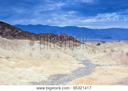 Fanciful Designs Of Zabrislie Point Amargosa Mountain Range In Death Valley In California