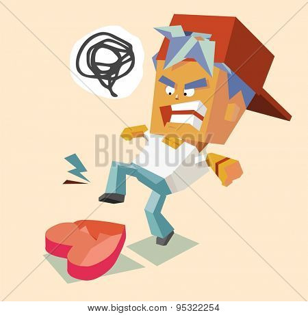 love hurts a guy. vector illustration