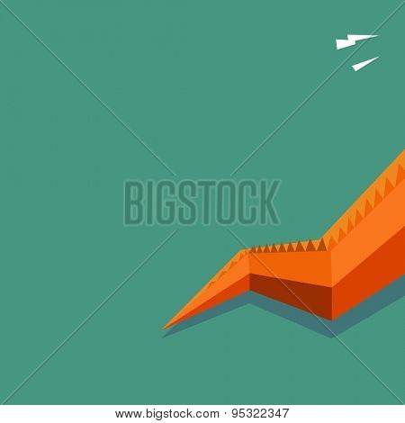 dragon tail text space. vector illustration