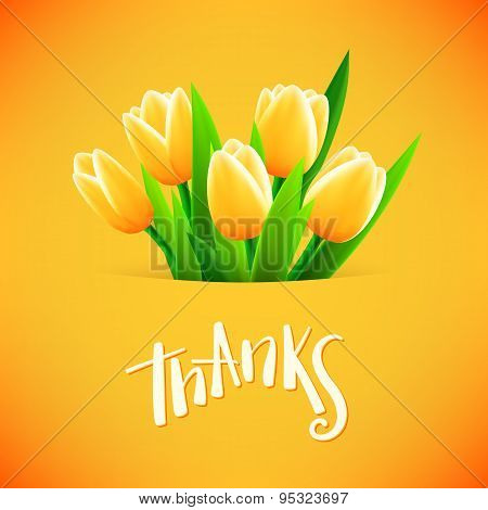 Beautiful card with tulip flowers