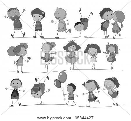 Boys and girls doing different kind of activities