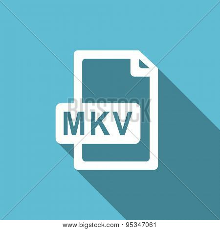 mkv file flat icon  original modern design flat icon for web and mobile app with long shadow 