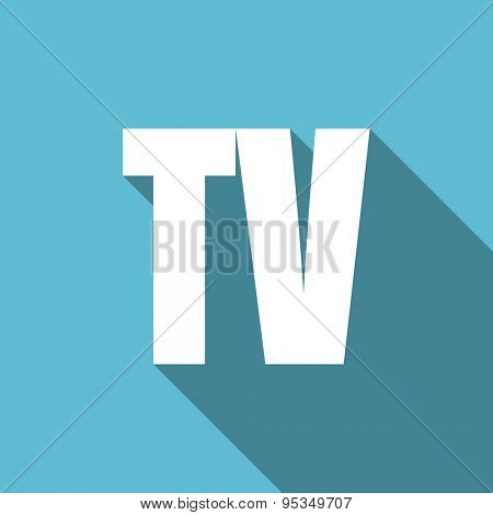 tv flat icon television sign original modern design flat icon for web and mobile app with long shadow 