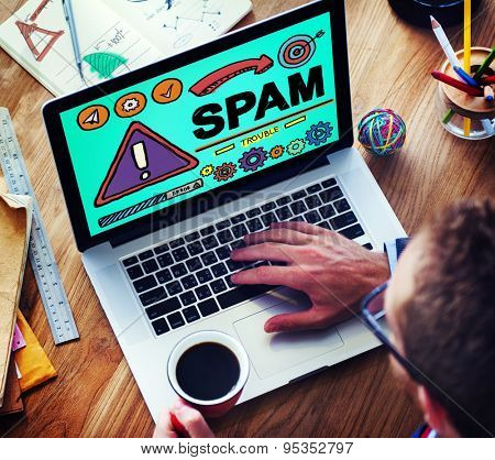 Spam Problem Virus Online Malware Hacking Concept