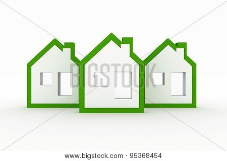 3d models ecological houses symbol