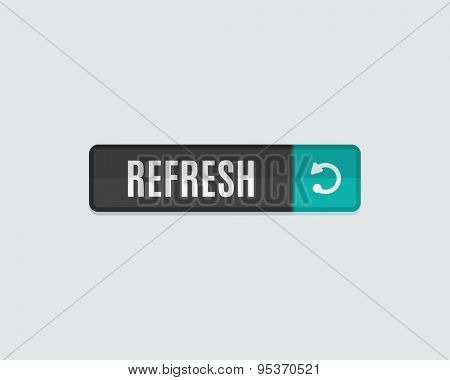 Refresh web button. Modern flat design, paper graphic, website icon and design element