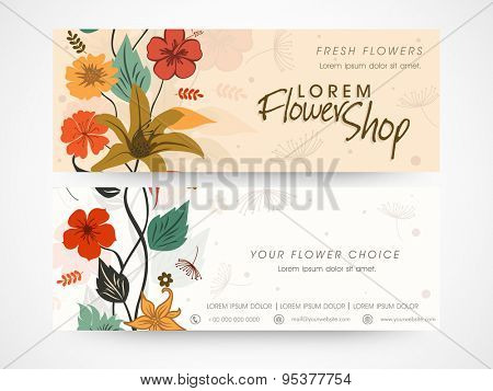 Website banner or header set for flower shop.