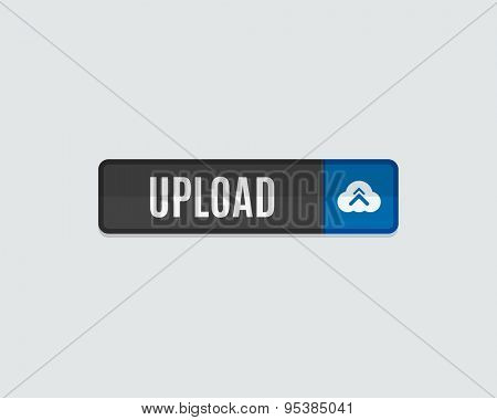 Upload web button. Cloud and arrow. Modern flat design website icon and design element