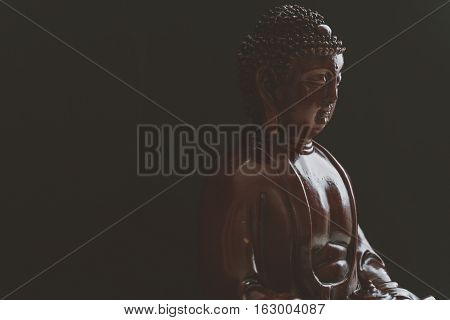 Decorative Buddha Statue, Buddha In The Background Of Incense, Shakyamuni Attained Enlightenment. Th