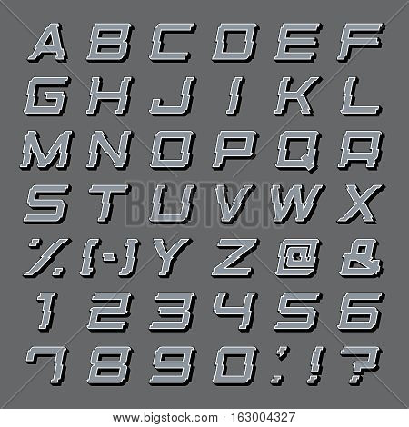 Alphabet Set 3D abc punctuation marks isolated