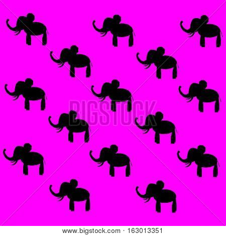 Background with little elephant in different colors