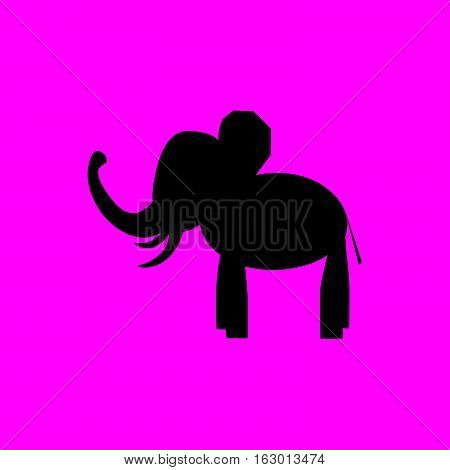 Elephant image with a logo design. Colored background. Icon