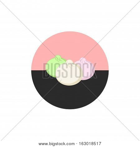 Chinese dumplings Asian food Dim Sum vector icons set. Chinese food. Icon. Flat style