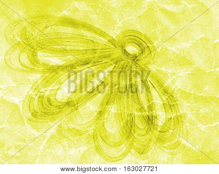 Floral Style Smoke Yellow Line Ornament Background, Flower Abstract