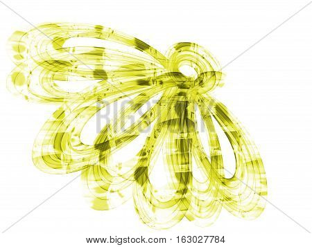Floral Style Smoke Yellow Line Ornament Background, Flower Abstract