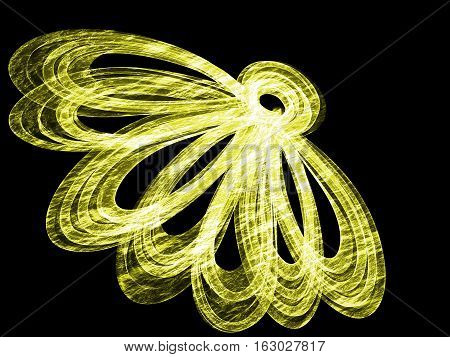 Floral Style Smoke Yellow Line Ornament Background, Flower Abstract