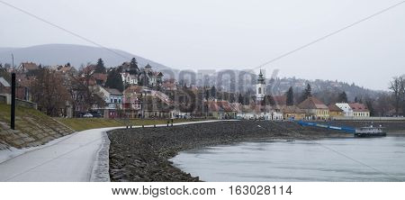 The city of Szentendre from the bank of Danube