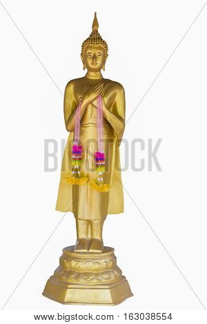 Buddha meditation on white background buda thailand