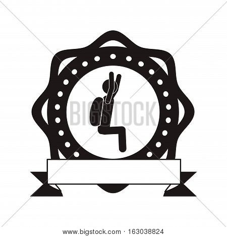 Pictogram practice extreme sport icon. Activity fun hobby and danger theme. Isolated design. Vector illustration
