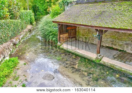 Brueil en Vexin France - october 18 2016 : the old washhouse