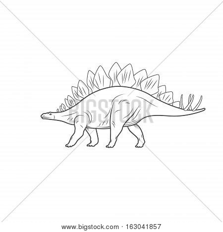 Dinosaurs illustrations on white background. Vector illustration