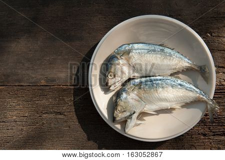 Mackerel and fresh vegetables ingredients for cooking