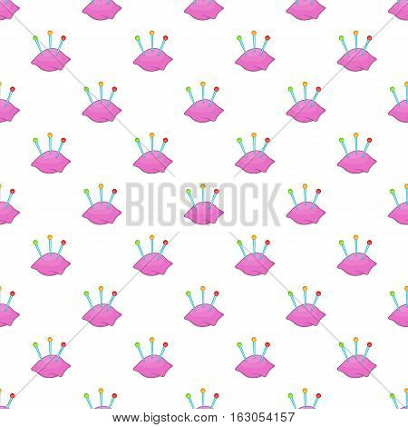 Cushion with pins pattern. Cartoon illustration of cushion with pins vector pattern for web