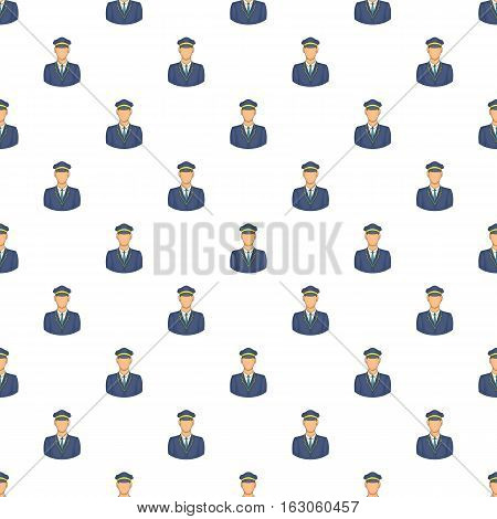 Driver of train pattern. Cartoon illustration of driver of train vector pattern for web