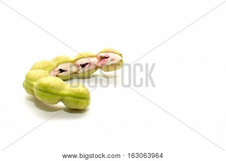 Manila tamarind fruit isolated on white background
