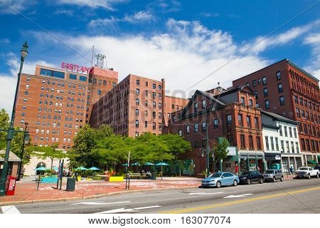 PORTLAND MAINE - JULY 5 2016: Portland is the largest city in the U.S. state of Oregon and the seat of Multnomah County.