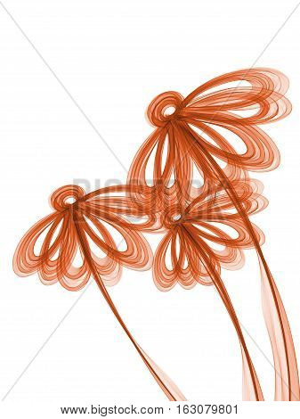 Floral Style Smoke Brown Line Ornament Background, Flower Abstract Frame