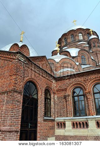 joy of all who sorrow Cathedral on the island of Sviyazhsk in the September 2016 Sviyazhsk island Russia.