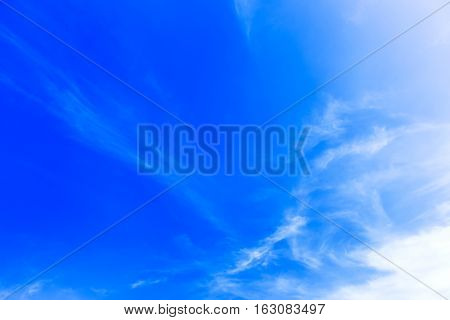 Fantastic soft white clouds against blue sky background