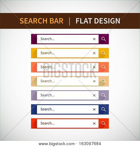 Colorful Web Set Of Search Bar For Website, Mobile App.
