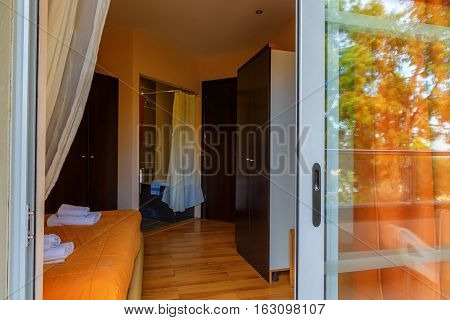 interior, view of the modern resort hotel room