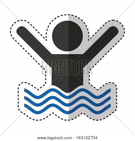 swiming person isolated icon vector illustration design