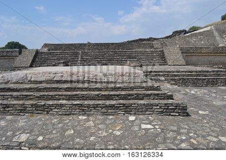 Ruins at the pre-Columbian archeological site of Cholula in the state of Puebla, Mexico