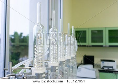 The Coil condenser of the Soxhlet Extraction
