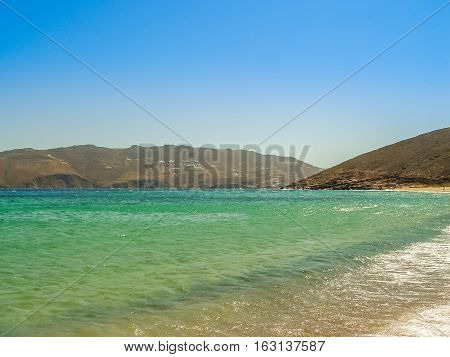 Ftelia Beach In Mykonos Aegean Sea In Greece