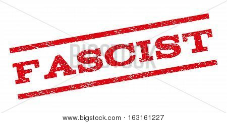 Fascist watermark stamp. Text caption between parallel lines with grunge design style. Rubber seal stamp with scratched texture. Vector red color ink imprint on a white background.