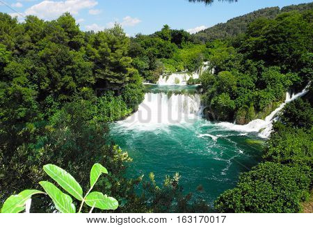 Krka National Park waterfall Skradinski buk Croatia.