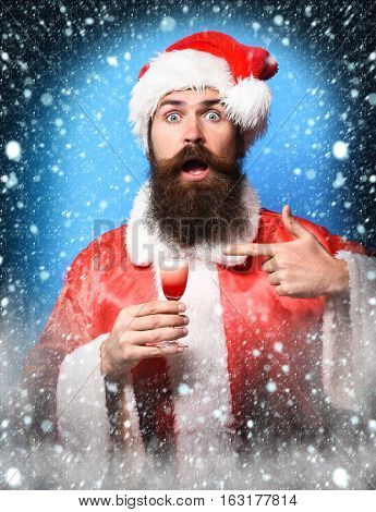 Handsome Bearded Santa Claus Man