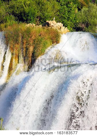 Krka National Park waterfall Skradinski buk Croatia.