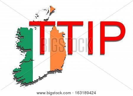 Ttip - Transatlantic Trade And Investment Partnership On Ireland Map