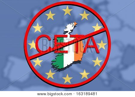 Anty Ceta - Comprehensive Economic And Trade Agreement, Ireland Map