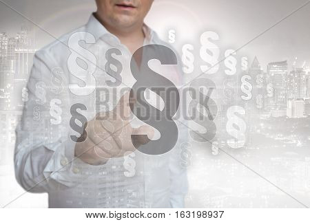 Paragraphs touchscreen is operated by man Picture