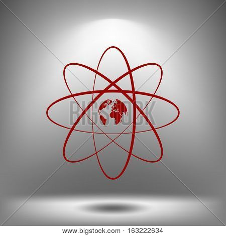 Flat Paper Cut Style Icon Of Science Symbol