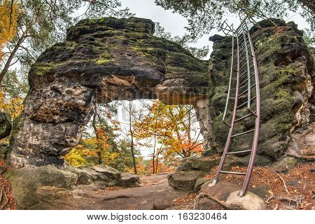 Little Pravcice Gate - famous natural sandstone arch in Bohemian Switzerland