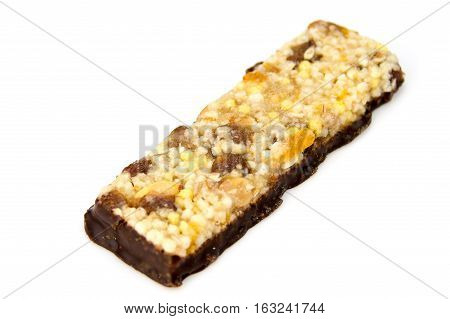 Muesli Cereal Bars. Nutri Oat Protein Bars isolated on white background