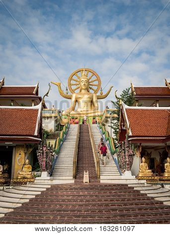 Koh Samui, Thailand - Dec 24 : Big Buddha At Wat Phra Yai In Koh Samui, Thailand.